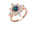 wholesale 18K Gold & S925 Sterling Silver Flower Ring Fashionable and Sophisticated 1 Carat Moissanite Diamond Ring-0-14