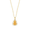 Sterling Silver Rotating Gourd Pendant Necklace, New Chinese Style-0-3
