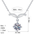 S925 Silver Moissanite Mermaid Smile Line Pendant Necklace-0-3