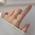 wholesale 999 Silver Matte Frosted Ring with Rippling Effect Minimalist Ins Style Stackable Band for Women R01365-0-3