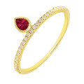 wholesale 18K Gold Artli Jewelry Simple Daily Wear Small Niche Versatile High Ruby Ring Full-cut Diamond Ring Jewelry Wholesale-0-4