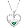 wholesale 925 Sterling Silver Cross-Border 5A Zircon Heart Necklace for Women Silver Pendant Jewelry-0-6