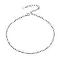 wholesale S925 Sterling Silver Cloud-Pull Jewelry 17mm Flat Round Bead Anklet, Flat Bean Ankle Decoration Wholesale from Manufacturer-0-4