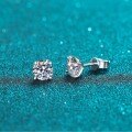 Sterling Silver XYL925 Classic Four-Prong 1ct 2ct Moissanite Stud Earrings Bulk Wholesale-0-1