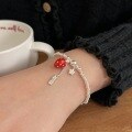 wholesale S925 Sterling Silver Berry Worry-Free Strawberry Bracelet for Women, Small and Exquisite, Luxurious, Versatile, High-End Sense Accessory-0-0