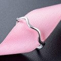 wholesale S925 Sterling Silver Minimalist Smooth Wave-shaped Adjustable Opening Ring, Versatile Fashion Index Finger Ring-0-0