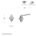 wholesale S925 Sterling Silver Cz Rhombic Stud Earrings For Women-0-5