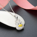 wholesale S925 Sterling Silver with Zirconia, a Deer-Themed Diamond-Encrusted Animal Pendant Necklace, Japanese and Korean Style Christmas Reindeer Collarbone Chain-0-2