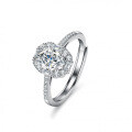 S925 Silver Oval-Cut Moissanite One-Carat Ring for Women-0-0
