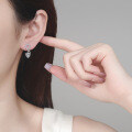 S925 Sterling Silver Moissanite Knot Heart Earrings-0-2