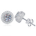 S925 Silver French Bubble Moissanite Earrings, Light Luxury Fashion Ear Studs-0-3