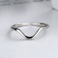 wholesale S925 Sterling Silver Korean Version INS Style Minimalist Irregular Twisting Wave Design Versatile Open Adjustable Ring for Women-0-2