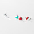 wholesale S925 silver women's cute Korean and Japanese style minimalist small heart resin stud earrings for students M01879-0-1