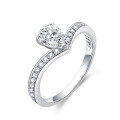 wholesale Super beautiful 18K gold crown-style pear-shaped 062ct lab-grown diamond Au750 engagement ring for women-0-4