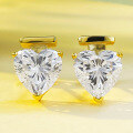 wholesale S925 Silver Europe and America New 8*8 Heart Shape High Carbon Diamond Stud Earrings for Women, Cross-Border Style-0-0
