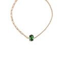wholesale S925 sterling silver oval green zircon bracelet for women, elegant, stylish, and versatile-0-4