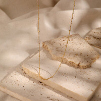 wholesale 925 Sterling Silver Women's Clavicle Necklace Small and Exquisite Minimalist Versatile Chain Bracelet Accessory Bead Chain Hot-Selling-Gold-Bead Bracelet 925 Silver