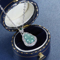 S925 Silver Guatemalan Blue Jadeite Gourd Pendant-0-0