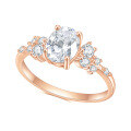 wholesale 10/14/18k White Gold, Rose Gold, Yellow Gold High-end Ins Style Fresh and Elegant 1 Carat Moissanite Ring-0-4