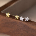 wholesale S925 Sterling Silver Fresh and Sweet Ins Style Niche Design Ice Flower Stud Earrings M06517-0-0