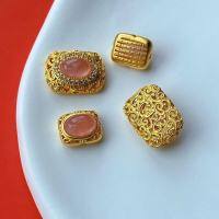 wholesale S925 silver gold-plated with natural ice-grade rhodochrosite, DIY bracelet and necklace accessories, pure silver jewelry, versatile-2# one