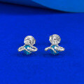 wholesale S925 Silver New Style 40 Round Diamond Small Snake Saturn Stud Earrings, Compact and Exquisite, Xiaohongshu Live Cross-Border-0-2