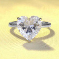 wholesale 925 Silver 4 Carat Heart-Shaped 10*10 High Carbon Diamond Ring, Fashionable and Minimalist-0-1