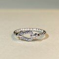 wholesale 925 Sterling Silver Horseshoe Ring for Women Plated with 18K Gold Beaded Ring for Women Simple and Versatile Zircon High-Carbon Diamond Ring Wholesale-0-3