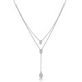 wholesale 925 Silver Necklace Minimalist Elegant High-end Pendant Drop Diamond Double Layer Necklace for Women Cross-border Exclusive Jewelry-0-0