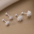 wholesale S925 Sterling Silver Forest-style Sweet Dandelion Thread Earrings, Small and Unique Design Ear Accessories M05291-0-0