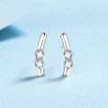 wholesale 925 Sterling Silver Ear Studs with Moissanite, Diamond-Inlaid Line Earrings, Versatile High-End Earrings, Live Streaming Best-Seller for Wholesale-0-0