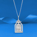 wholesale S925 Sterling Silver New Style Happiness Gate Castle Necklace Collarbone Chain, Versatile and High-End-0-0