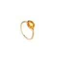 wholesale S925 silver plated with K gold, Dunli gemstone ring, fortune deep yellow citrine vintage women's ring, factory supply, wholesale-0-4