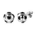 Sterling Silver Black Moissanite Football Stud Earrings Wholesale-0-3