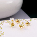 wholesale 925 Sterling Silver Japanese Fresh Style Shell Flower Citrine Petal Earrings Hypoallergenic for Fashion OL, Drop Shipping-0-3