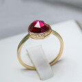 wholesale S925 silver gold-plated natural ruby women's ring, lightweight luxury vintage elegant female hand jewelry source manufacturer wholesale-0-2