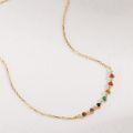 wholesale 10k Gold Japanese Light Luxury Ethnic Style Colored Gemstone Necklace, Simple Daily Wear Jewelry Wholesale from Manufacturer-0-1
