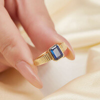 wholesale S925 Sterling Silver Red Elk Full Body Ring for Women, Original Niche Design with a Sense of Style, Light Luxury and Versatile for Daily Commute-BZ0313-Gold US size 10