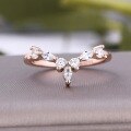 wholesale S925 Silver New V-Shaped Marquise Zircon Geometric Minimalist Statement Ring for Women-0-2