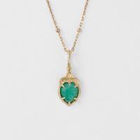 wholesale S925 Silver Aventurine Vintage Minimalist Style Ancient Temple Teardrop Pendant by Dunli Jewelry-Aventurine Pendant 925 Silver