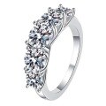 wholesale S925 Sterling Silver Cross-Border European and American Style Women's D Color Moissanite Eternity Ring with a Sense of High-End 36 Carat Moissanite Diamond Ring-0-4