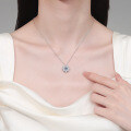S925 Sterling Silver Moissanite Sunflower Pendant Necklace-0-2