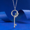wholesale S925 Silver New Style Key Necklace Pendant for Women, Fashionable and Light Luxury, Simple and Sweet-0-1