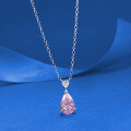 wholesale S925 silver style pink diamond pear-shaped heart necklace with elegant and luxurious high-end feel, versatile for cross-border live streaming-0-1