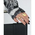 wholesale S925 Sterling Silver 529 Korean Version High-End Sense Ring Ins Minimalist Exaggerated Irregular Wide Band Smooth Surface Adjustable Open Ring for Women-0-2