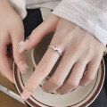 wholesale S925 Sterling Silver Fashionable Minimalist 3D Hollow-Out Cute and Versatile Open Heart Design Ring for Women-0-3