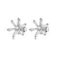 wholesale 925 Sterling Silver Christmas Snowflake Earrings Customizable with Pearl and Zircon OEM/ODM-0-11