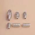 wholesale 999 Sterling Silver Dzumba Bead with Chiseled "Promising Future" Spacer Bead Bracelet Necklace DIY Crystal Ornament Accessories-0-0
