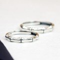 wholesale 925 Sterling Silver Retro Bamboo Joint Ring for Women, Small and Minimalist Design, Adjustable Open Band for Index Finger or Pinky-0-2