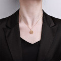 925 Silver Gilded 18K Gold French Vintage Floral Openwork Zircon Pendant Necklace-0-2